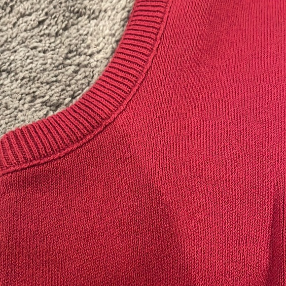 Christian Dior Vintage 1970s Burgundy Red V-Neck Sweater Vest M - Picture 7 of 7